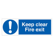 Keep Clear Fire Exit Sign